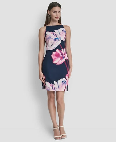 Dkny Women's Sleeveless Square Neck Sheath Dress