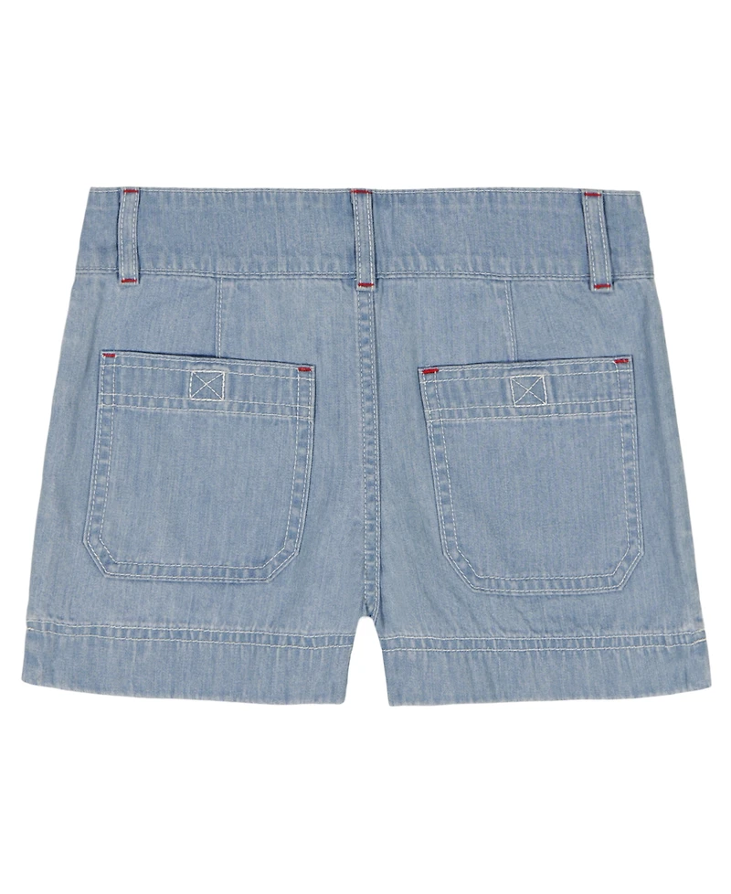 Tommy Hilfiger Girls' 7-16 Double-Button Waist Denim Shorts