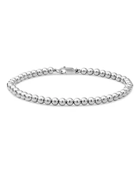 Devata 4mm Beaded Ball Chain Bracelet in Rhodium Plated Sterling Silver, Medium 7.5