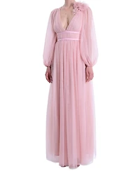 Marchesa Notte Women's Tulle Flower A-Line Gown