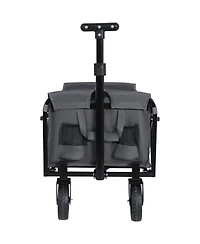 Mondawe Expandable Dual-Layer Storage Wagon Utility Carts w/ 225LBS Capacity, 360° All-Terrain Wheels