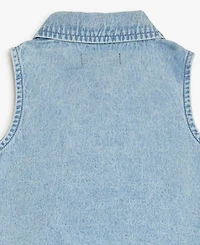 7 For All Mankind Baby Girls' Denim Top and Shorts, 2-Piece Set