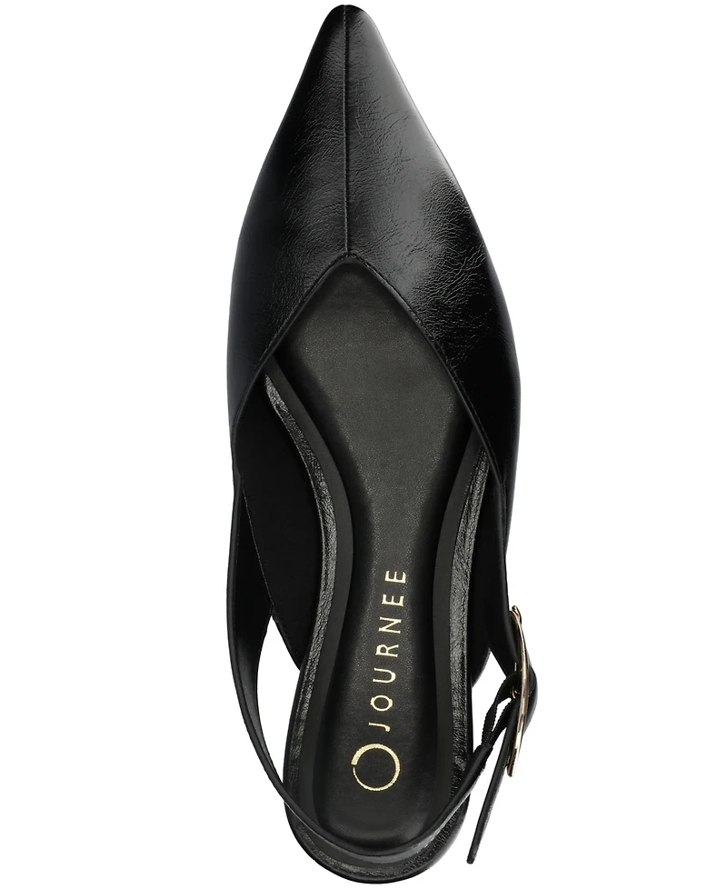 Journee Collection Women's Jacqueline Slingback Ankle Buckle Flats