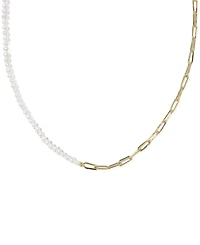 Kendra Scott Freshwater Cultured Pearl in 14k Gold Over Brass Markie Half Chain Necklace
