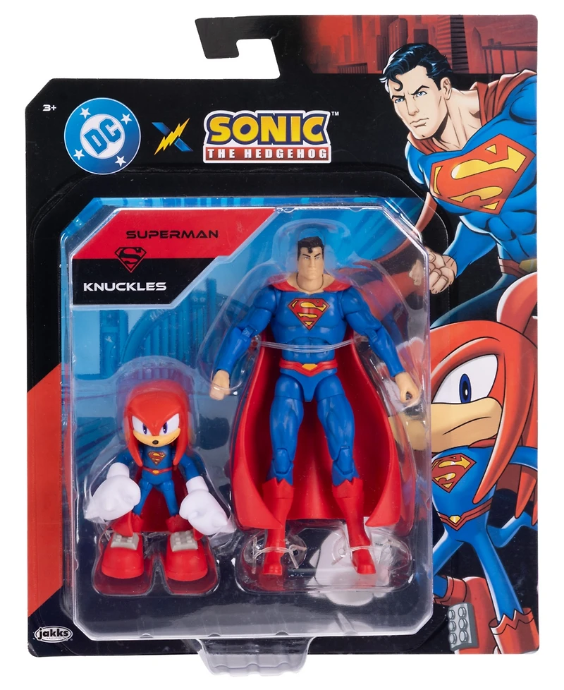 Sonic The Hedgehog Knuckles and Superman Action Figures
