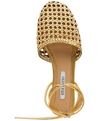 Steve Madden Women's Woven Leg-Wrap Round Toe Flats