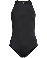 Lands' End Women's D-Cup Tugless High Neck Portrait Back One Piece Swimsuit