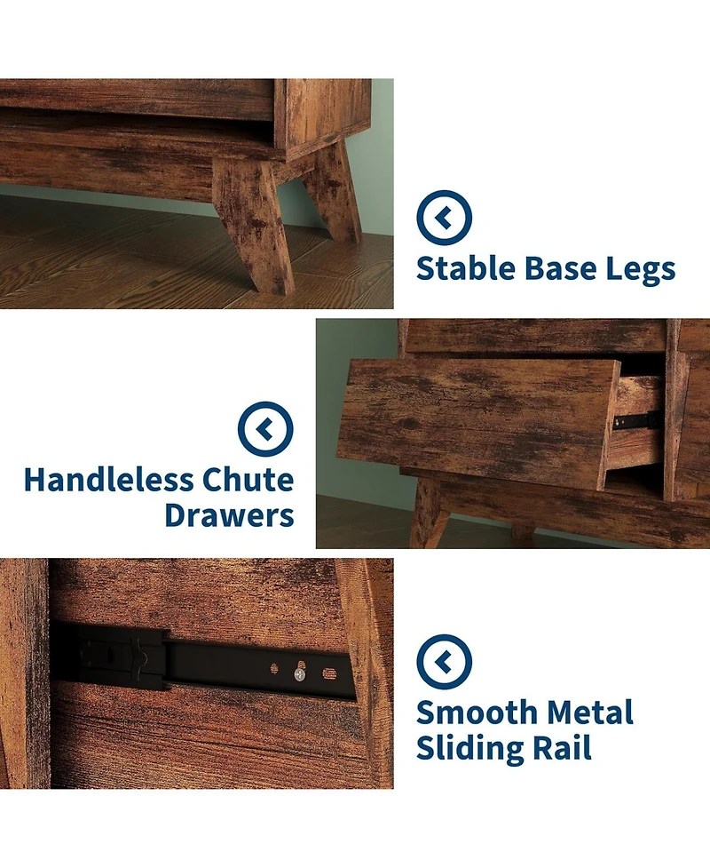 gaomon 6 Dresser for Bedroom, Wide Dresser, Freestanding Horizontal Drawer with Storage, Wooden Closet Chest Storage for Living Room