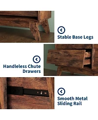 gaomon 6 Dresser for Bedroom, Wide Dresser, Freestanding Horizontal Drawer with Storage, Wooden Closet Chest Storage for Living Room