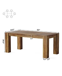 Tribesigns Dining Table for 4 to 6, Rectangular Kitchen Dinner Table, Wooden Eating Table