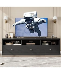 Gaomon 70" Tv Stand for 80" TVs, Mid-Century Entertainment Center with Drawer and Open Shelves