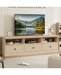 Gaomon 70" Tv Stand for 80" TVs, Mid-Century Entertainment Center with Drawer and Open Shelves