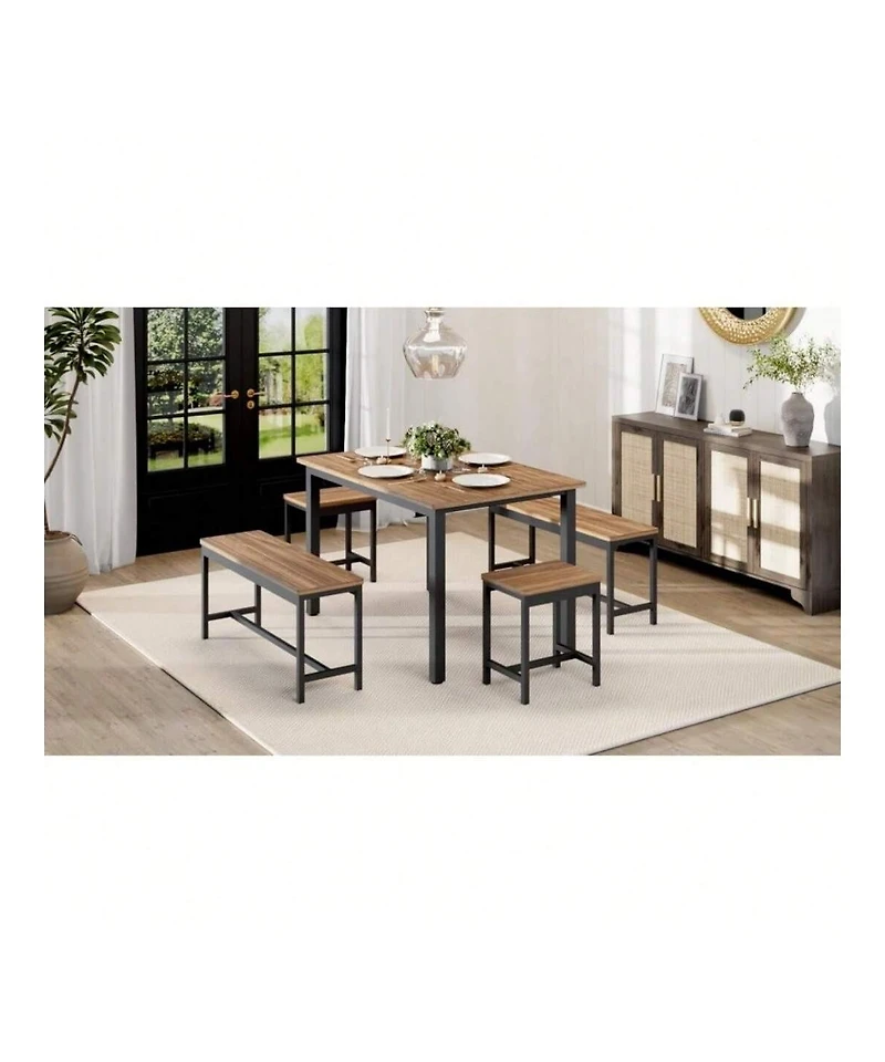 Gaomon Kitchen Table 5 Piece Extendable Dining Table Set For 4 To 8 Modern Space Saving Kitchen Table