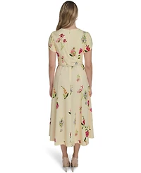 Jessica Howard Women's Crew Neck Midi Dress