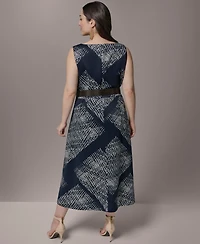 Donna Karan New York Plus Belted Scuba Midi Dress