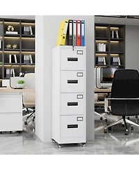 gaomon Heavy Duty Steel File Cabinet with 4 Lockable Drawers – Vertical Organizer for A4/Letter/Legal Documents – Independent Locks