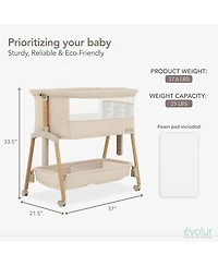 Evolur Baby Lullaby Portable Bassinet with wheels