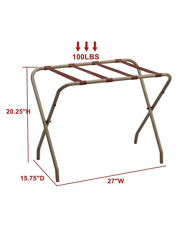 Kings Brand Furniture Folding Luggage Rack with Nylon Straps