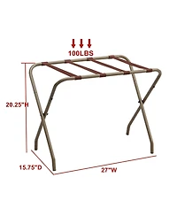 Kings Brand Furniture Folding Luggage Rack with Nylon Straps