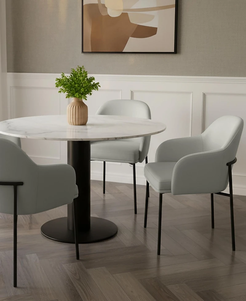 Loft Faux Leather Upholstered Dining Armchairs, Set of 2