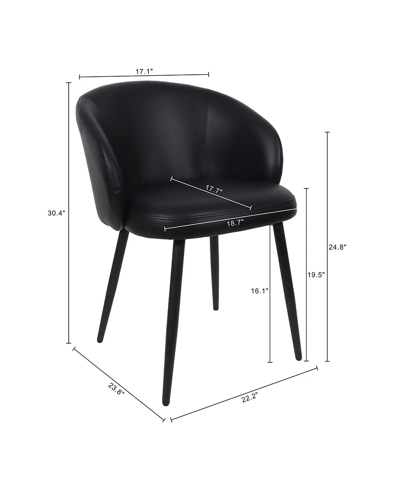 Looma Faux Leather Upholstered Dining Side Chairs, Set of 2