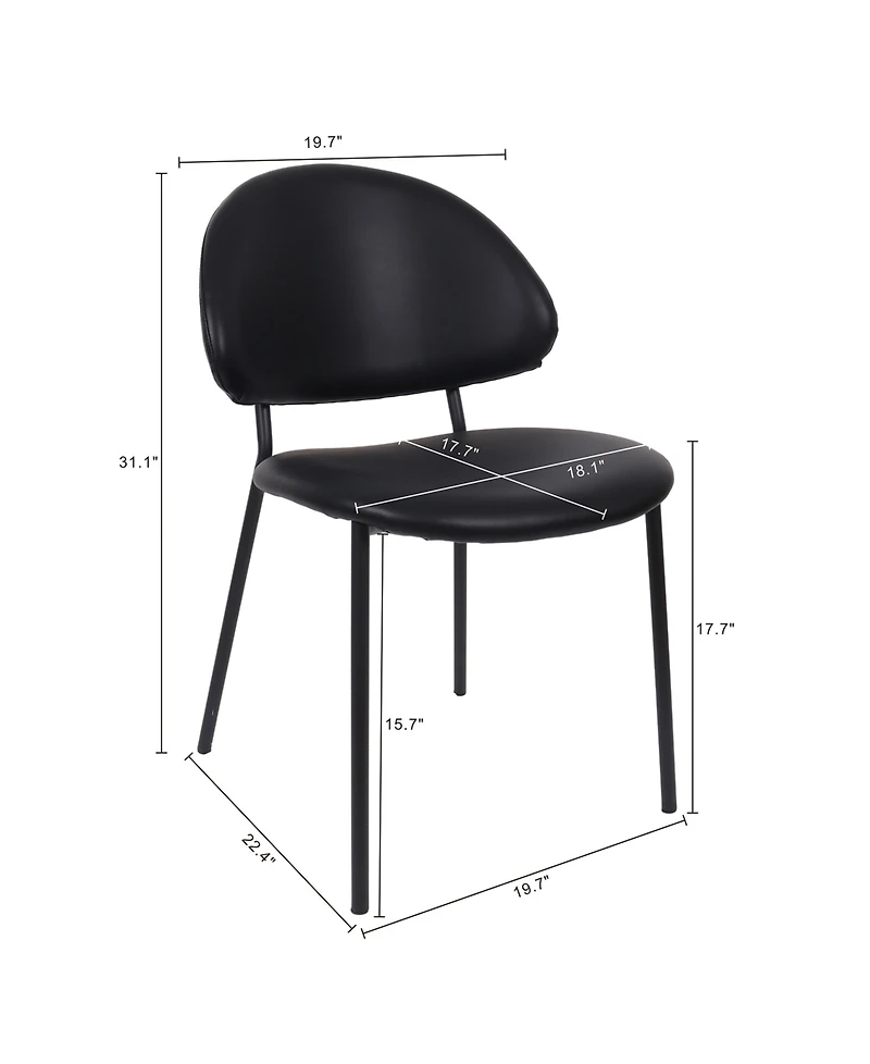 Haven Faux Leather Upholstered Dining Side Chairs, Set of 4