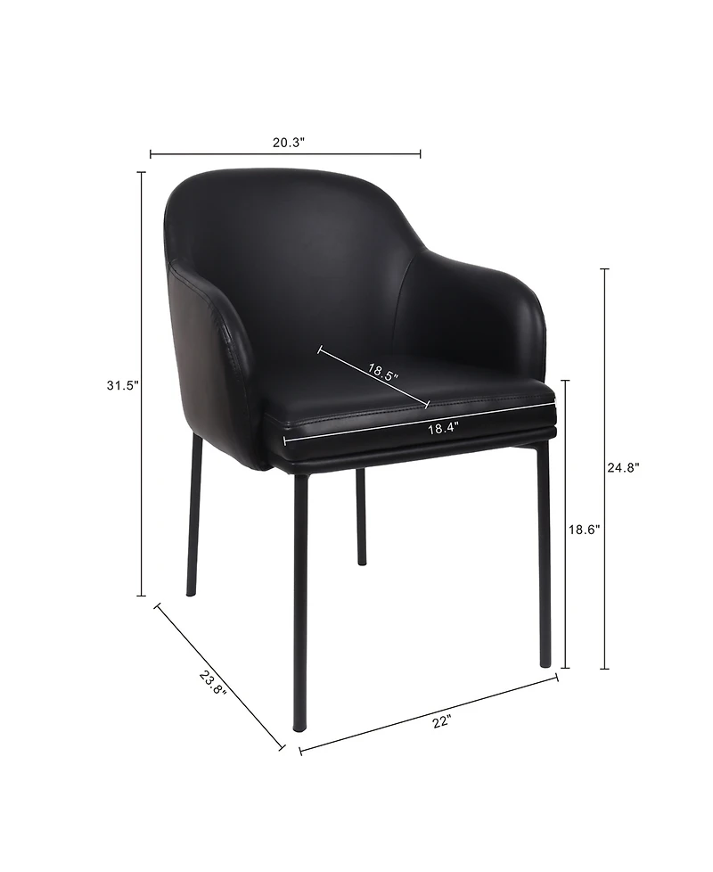 Loft Faux Leather Upholstered Dining Armchairs, Set of 2