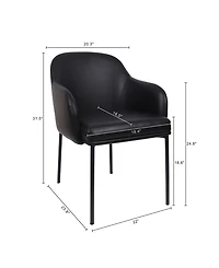 Loft Faux Leather Upholstered Dining Armchairs, Set of 2
