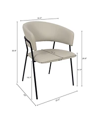 Slate Faux Leather Upholstered Dining Armchairs, Set of 4