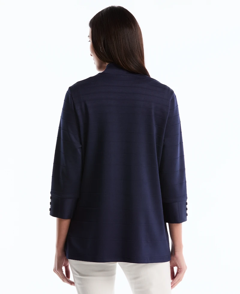 Rafaella Petite Ottoman Knit Cardigan Sweater