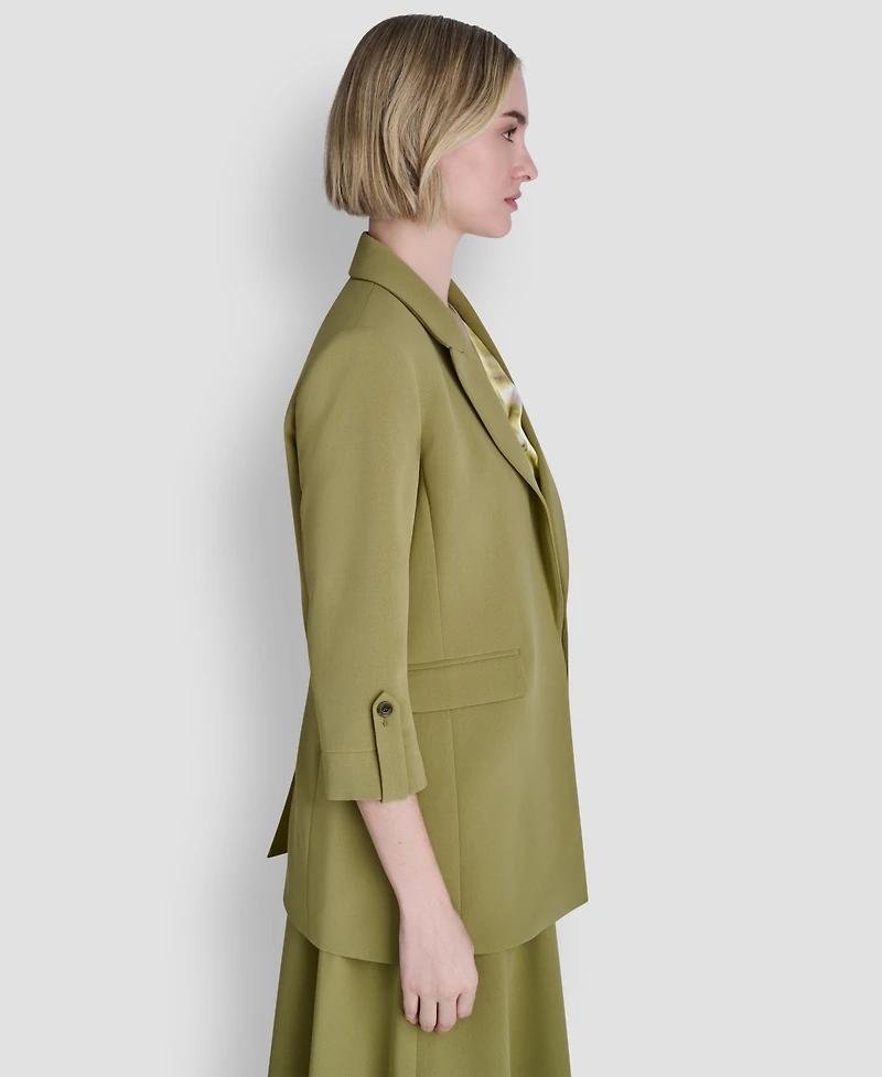 Dkny Women's Textured Notch Collar Open-Front Jacket