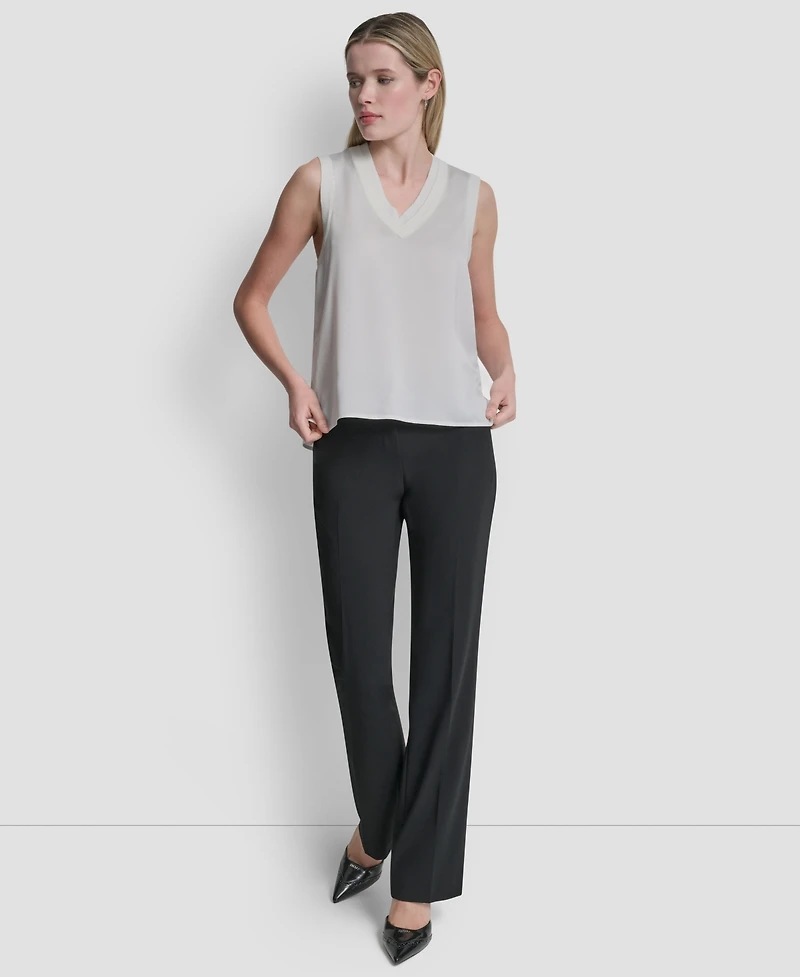 Dkny Women's Mixed Media V-Neck Sweater