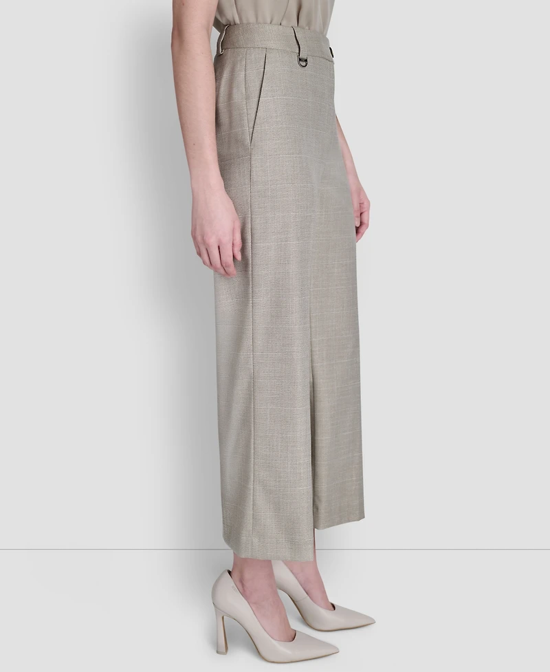 Dkny Women's Windowpane Mid Rise Cropped Pants