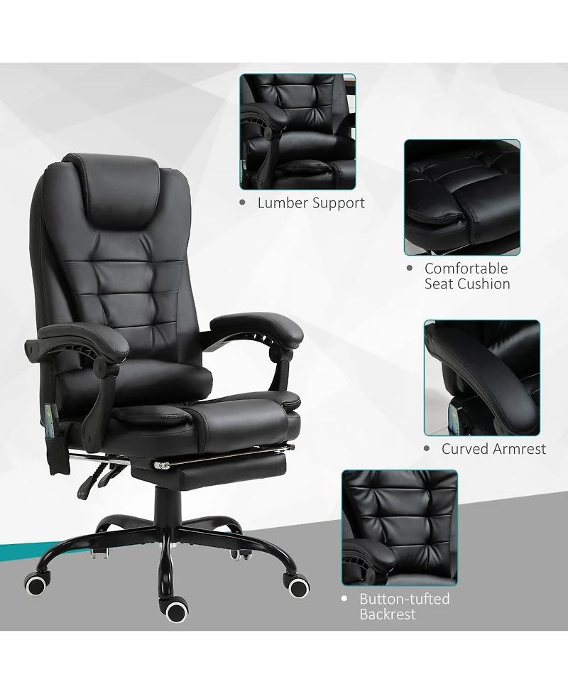 Boyel Living 7-Point Massage Office Chair High Back Executive Recliner with Lumbar Support