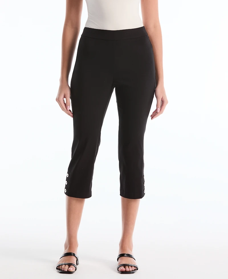 Rafaella Petite Button Detail Capri Pants