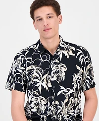 Cubavera Men's Abstract Watercolor Print Short-Sleeve Shirt