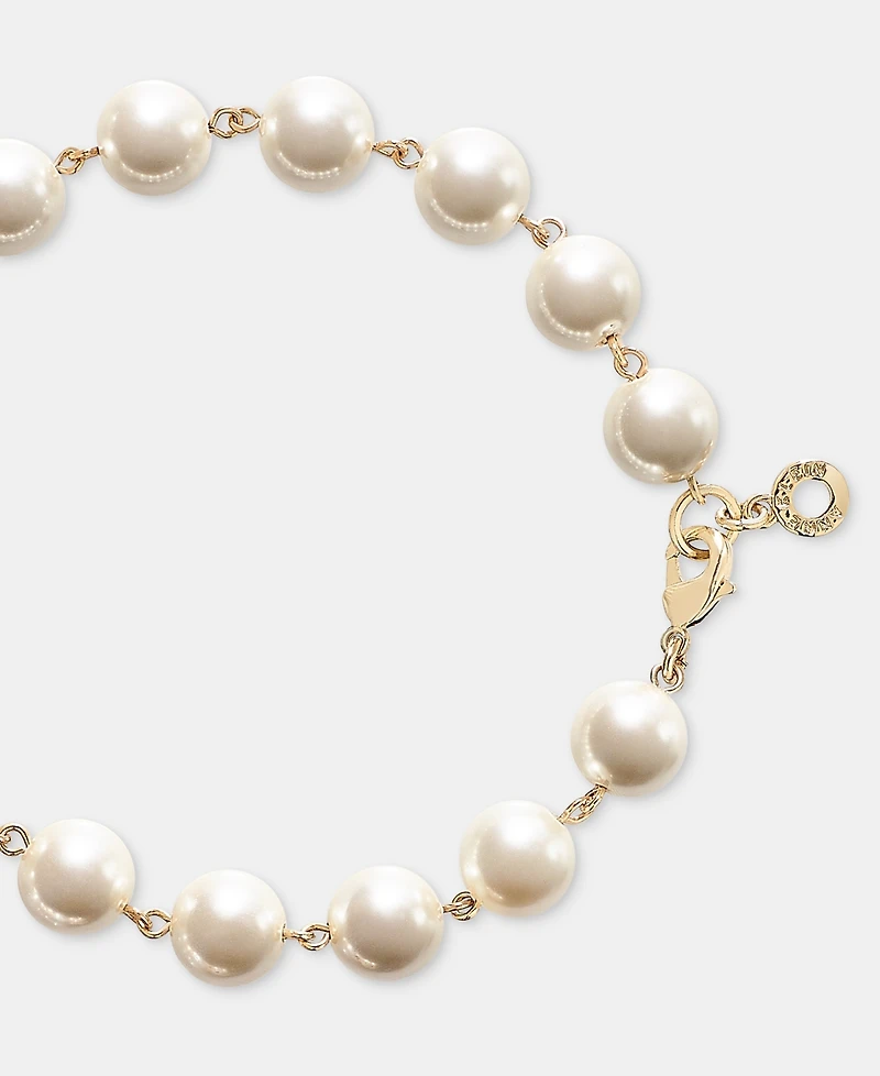 Anne Klein Baroque Imitation Pearl Textured Link 42" Strand Necklace