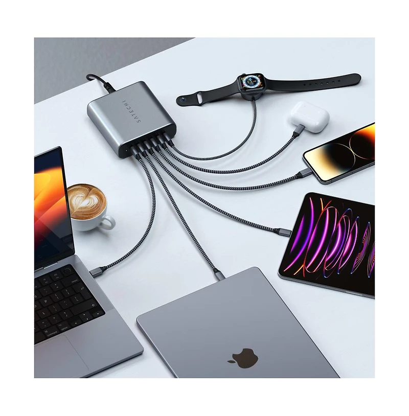 Satechi 200W 6-Port Usb-c Pd Desktop GaN Charger