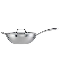 Tramontina Utsava Tri-Ply Clad Stainless Steel 3.75-Quart Covered Wok