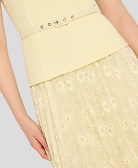 Tahari Asl Petite Sleeveless Square Neck Midi Dress