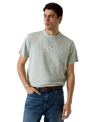 Guess Men's Logo Contrast Crewneck T-Shirt