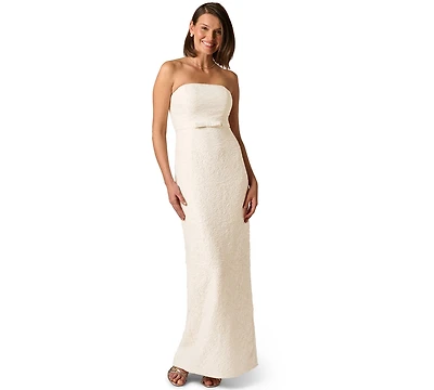 Adrianna Papell Women's Strapless Glitter Ball Gown