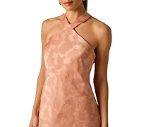 Adrianna Women's Halter Neck Tail Woven Ball Gown