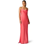 Adrianna Women's Beaded Straps Cowl Neck Ball Gown