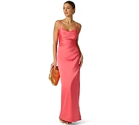 Adrianna Women's Cowl Neck Slit Ball Gown