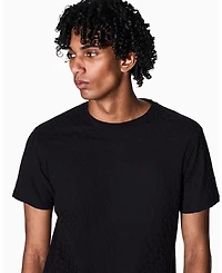 A|X Armani Exchange Men's Short Sleeve Mercerized Cotton All Over Logo T-Shirt