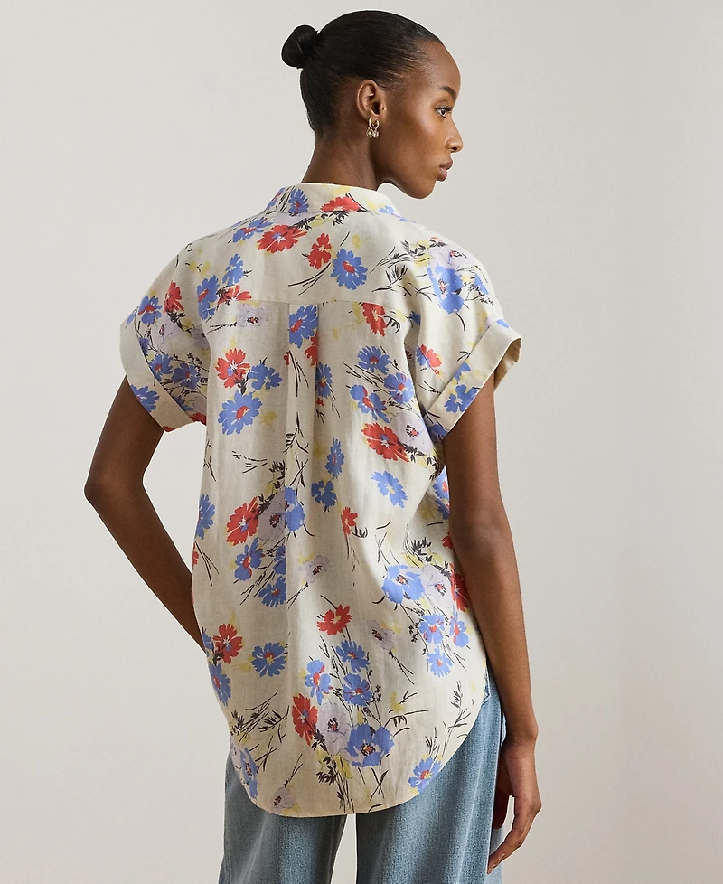 Lauren Ralph Petite Floral Short-Sleeve Shirt