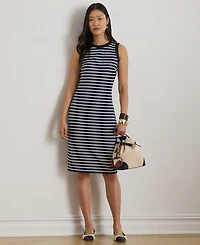 Lauren Ralph Petite Striped Crewneck Sheath Dress