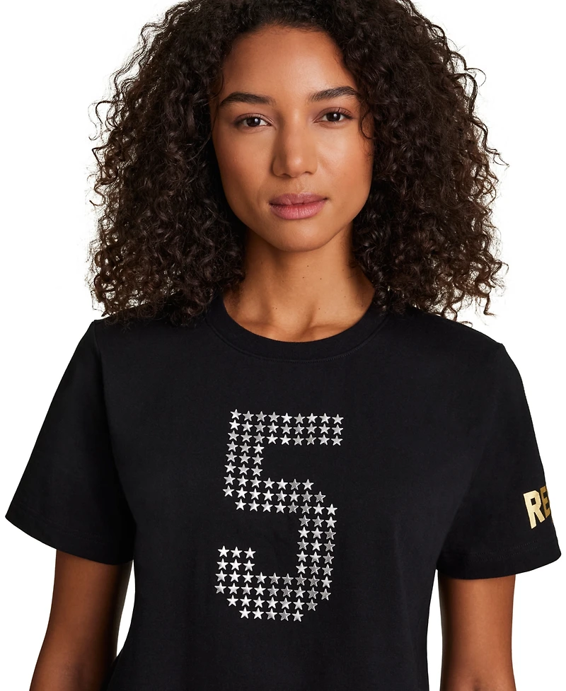 Reebok Women's Cropped Basketball Graphic T-Shirt