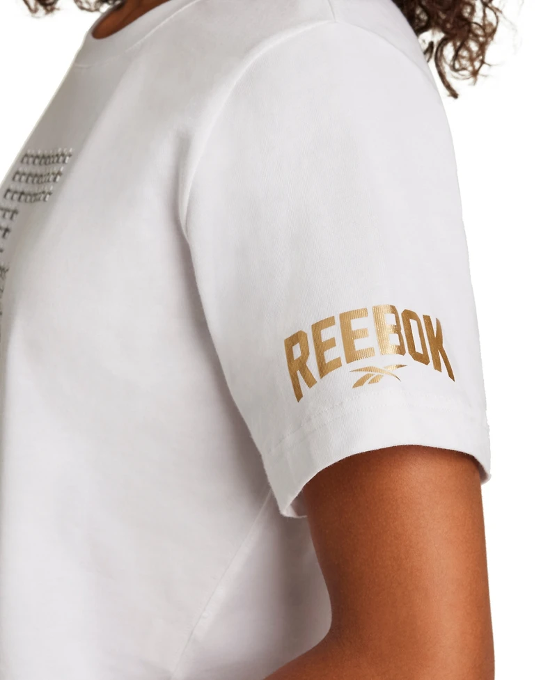 Reebok Women's Cropped Basketball Graphic T-Shirt